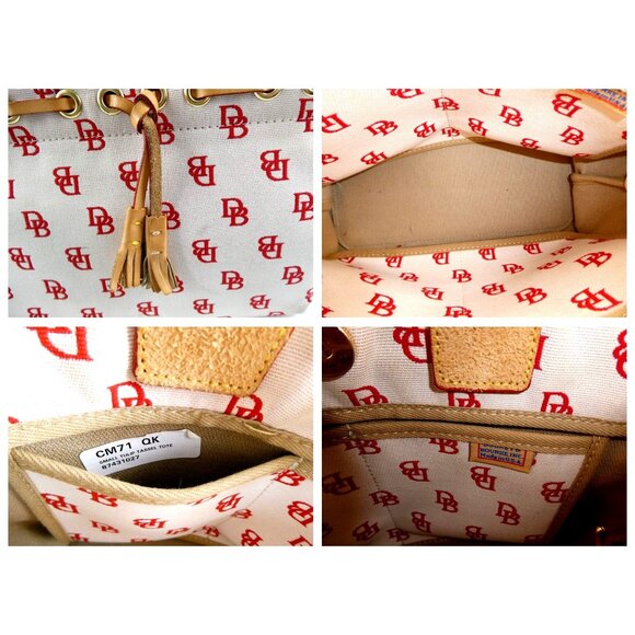 Dooney & Bourke Chalk Red Canvas & Leather Small Tote - Picture 14 of 15